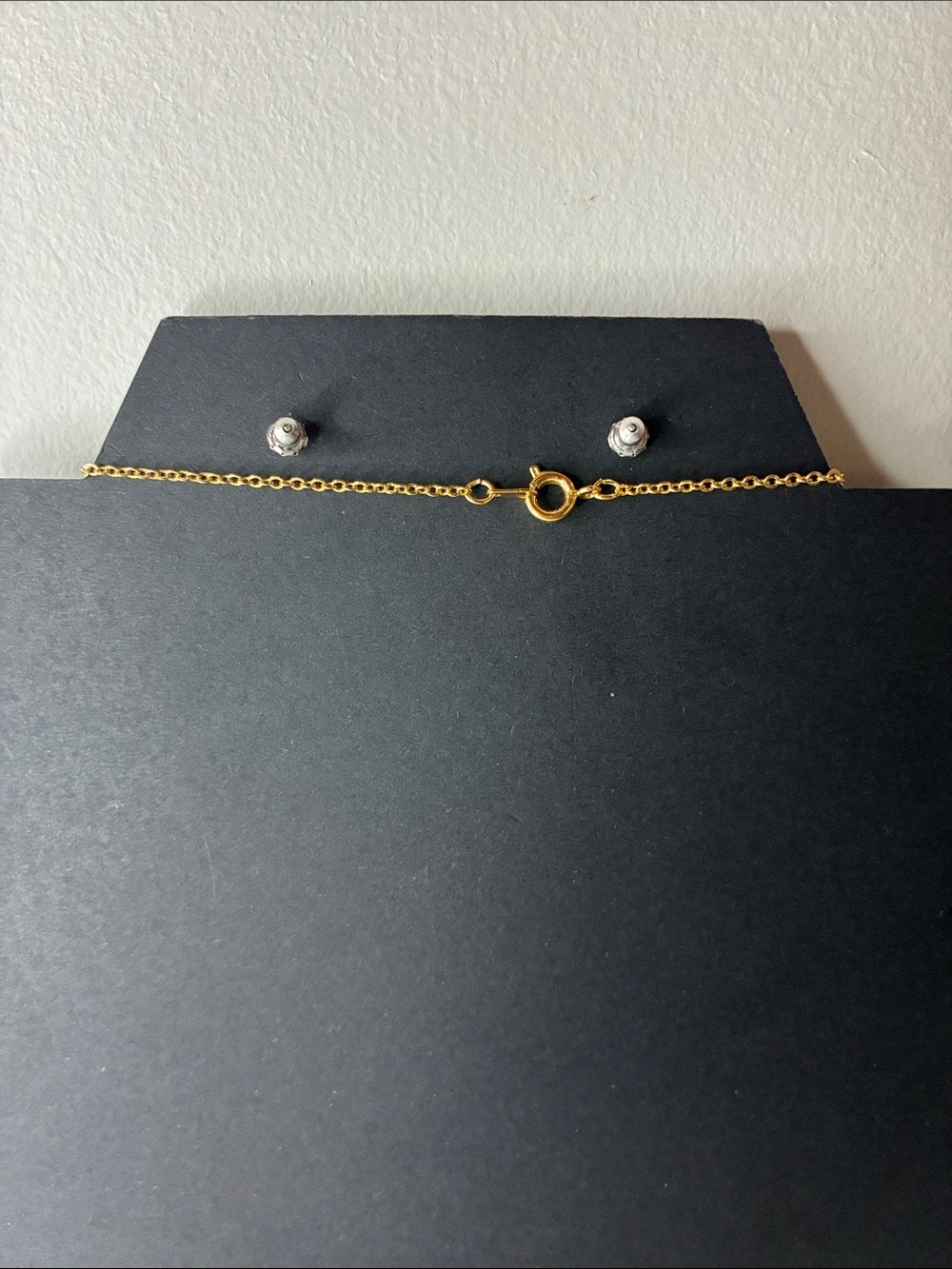 Vintage Gold-Tone Heart Drop Pendant Necklace and Pearl Heart Earrings Set - Picture 7 of 8